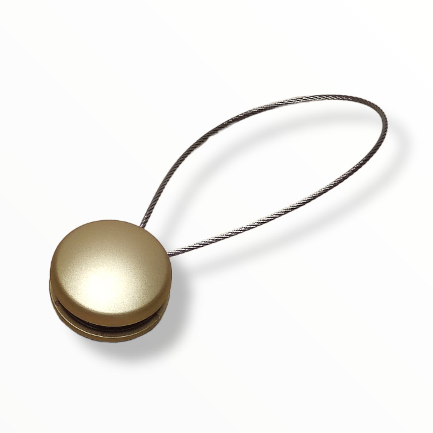 Magnethalter, Magnetclip für Gardinen und Vorhänge, Raffhalter magnetisch, rund Ø 28 mm, mit Drahtschlaufe
