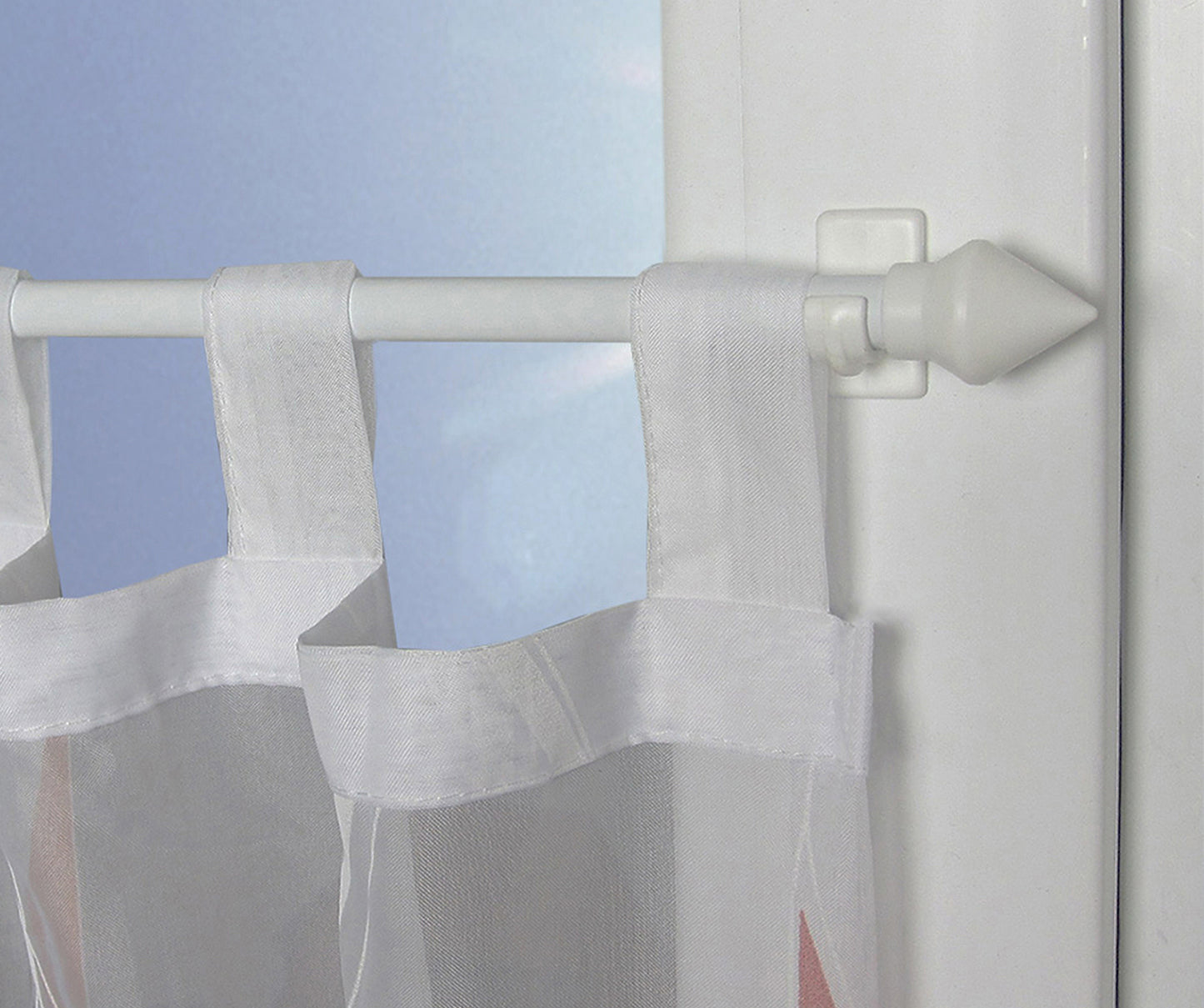 Träger für Cafégarnituren Ø 12 mm – Scheibenstangenhalter, 2 Stück, weiß, lang oder kurz