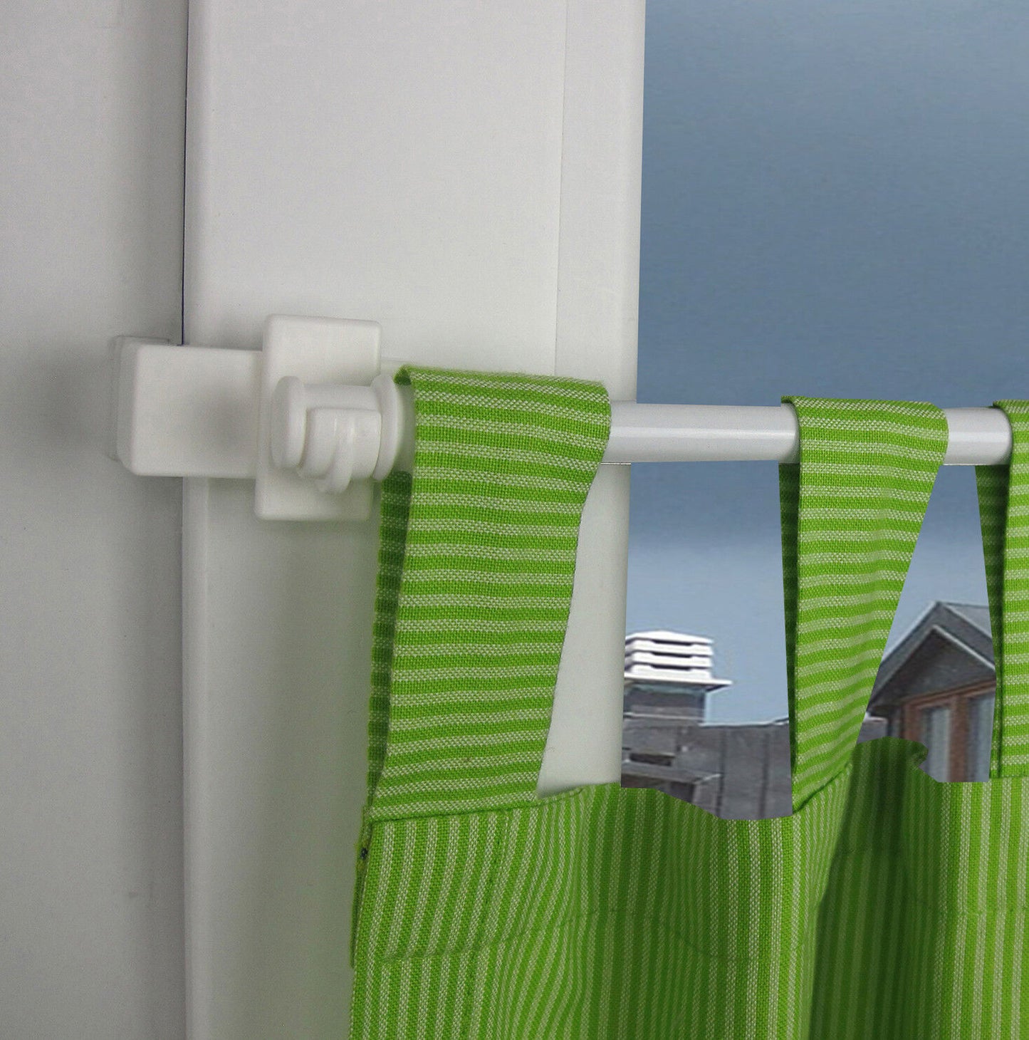 Klemmhalter – Klemm-Träger für Cafégarnituren und Gardinenstangen Ø 12 mm, 2 Stück, weiß