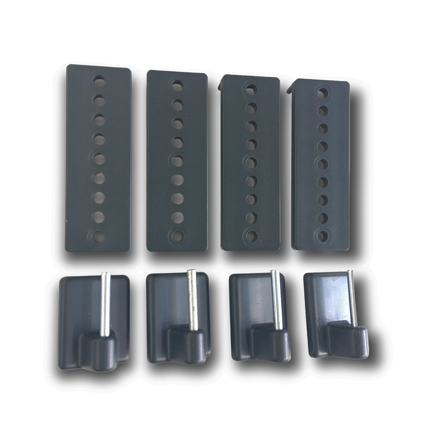 Klebehaken, Scheiben-Gardinenhaken selbstklebend, verstellbar, mit Lochplatte (4 Stck.)