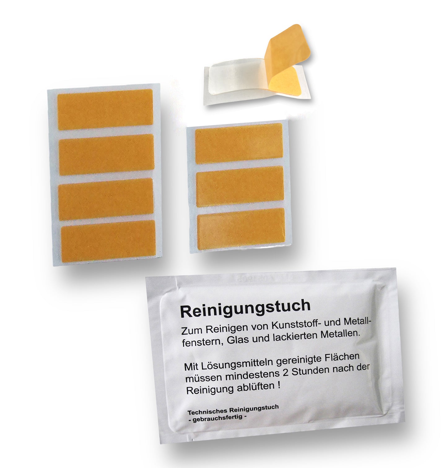 Klebefolien für Plissee-Klebehalter, 8 Stück Ersatz-Klebefolien doppelseitig, transparent, inkl. Spezial-Reinigungstuch