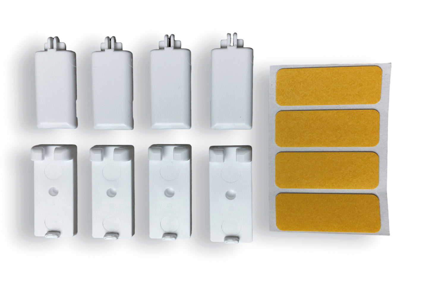 Spannschuh zum Ankleben, 4 Stück, Plissee Klebe-Spannschuhe