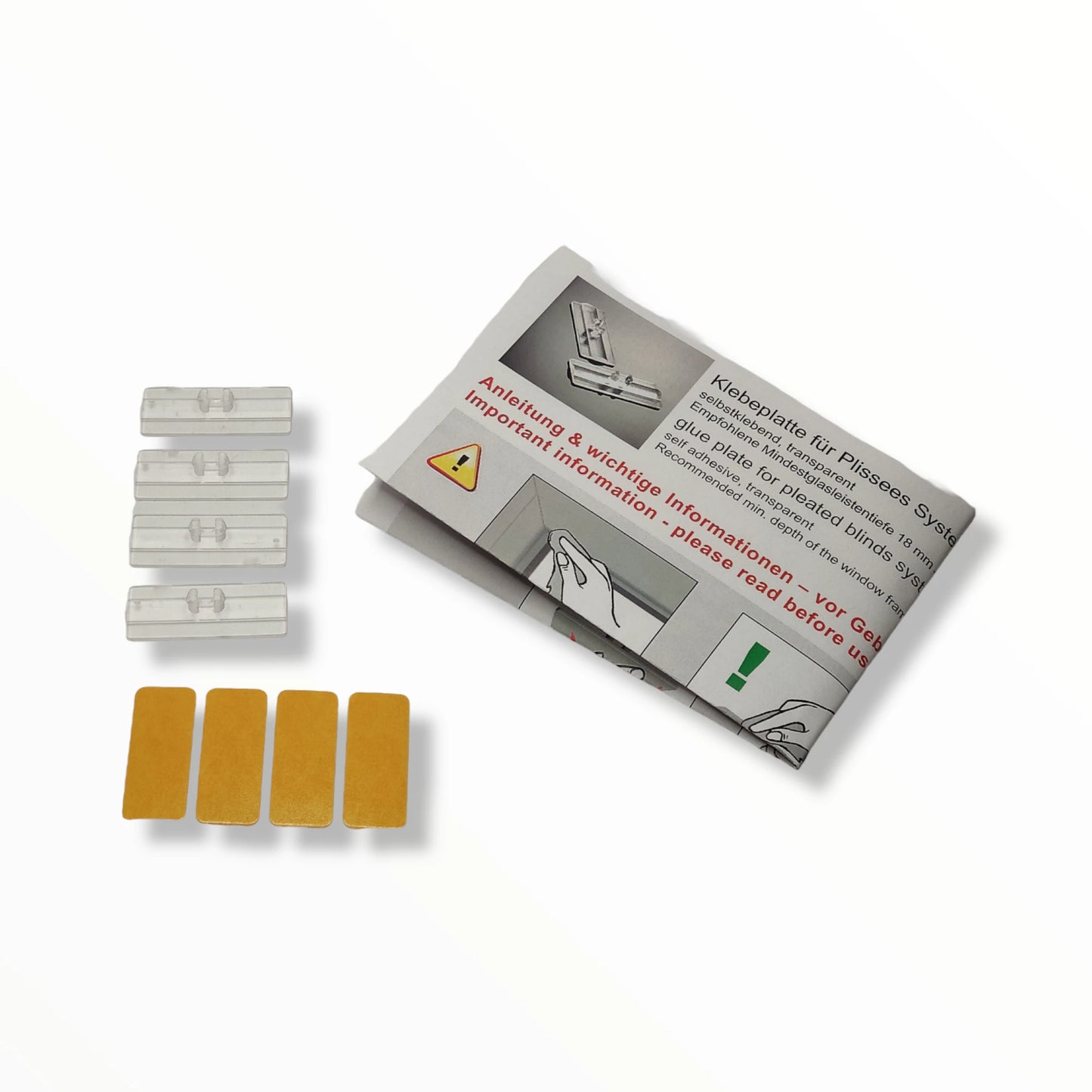 Klebehalter für Plissee System Cosiflor®, 4 Stück, transparent