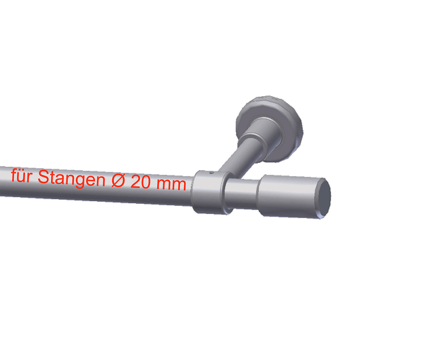 Endstück für Gardinenstangen – Endkappe Modell "Cool" für Stangen Ø 20 mm, 2 Stück