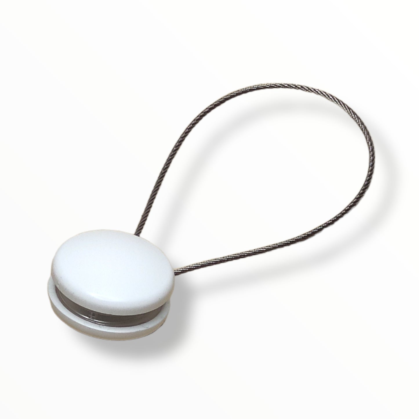 Magnethalter, Magnetclip für Gardinen und Vorhänge, Raffhalter magnetisch, rund Ø 28 mm, mit Drahtschlaufe