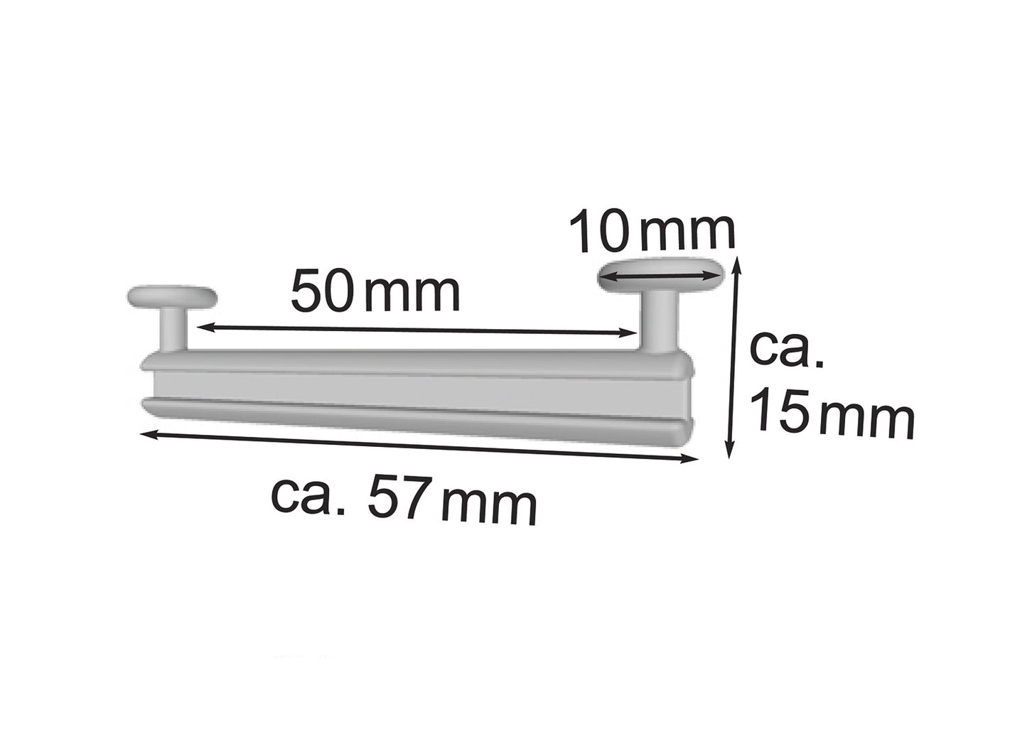 Schlaufengleiter, Gleiter für Schlaufengardinen, verwendbar in Vorhangschienen mit Laufbreite 4 - 6 mm