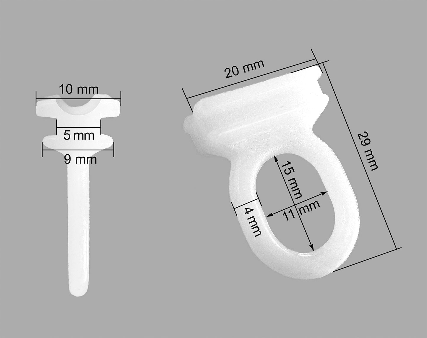 Schrankgleiter – Ösengleiter für Kleiderbügel / Schienengleiter mit Öse