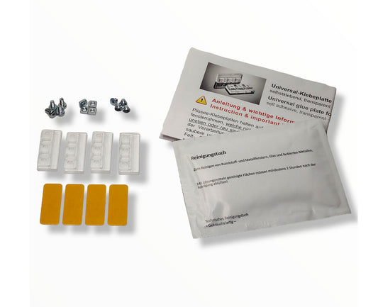 Klebehalter universell verwendbar für Plissee System Cosiflor® und Decomatic®, 4 Stück, transparent