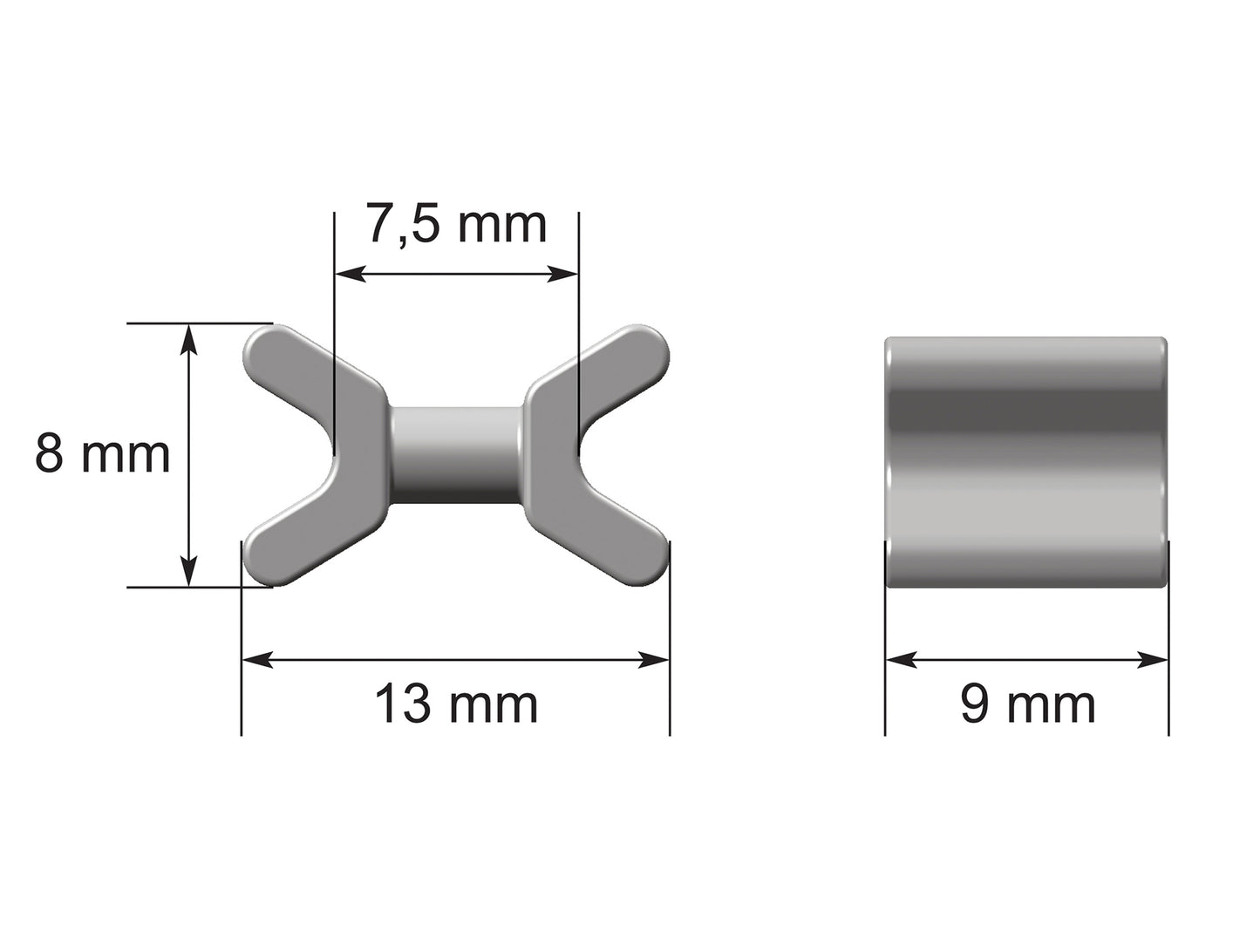 X-Ösenleiter groß für Objektschienen mit 8 mm Laufbreite (100 Stck.)