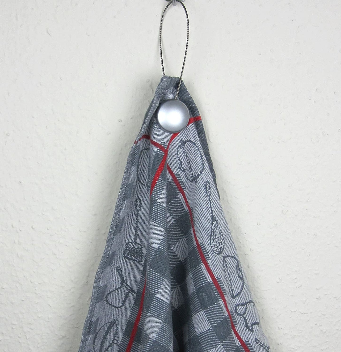 Magnethalter, Magnetclip für Gardinen und Vorhänge, Raffhalter magnetisch, rund Ø 28 mm, mit Drahtschlaufe