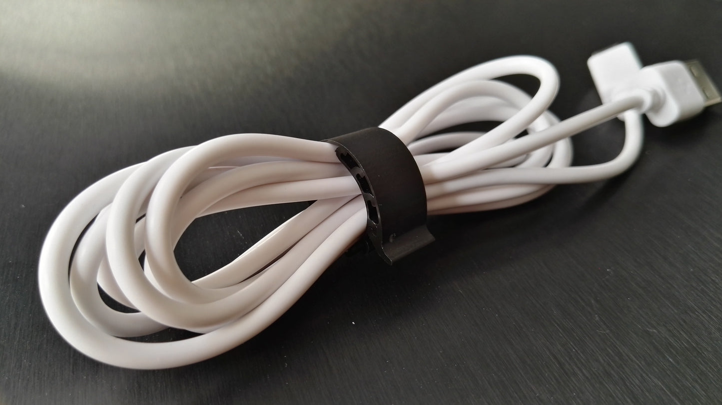 IQ CLIP Kabelbinder – schwarz, 50 Stück, wiederverwendbar und verstellbar