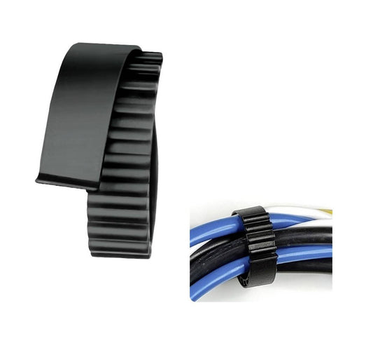 IQ CLIP Kabelbinder – schwarz, 50 Stück, wiederverwendbar und verstellbar